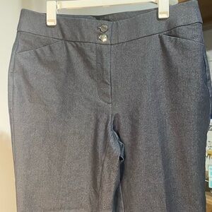 CHICOS charcoal gray/‎ blue cropped pants|XS 00